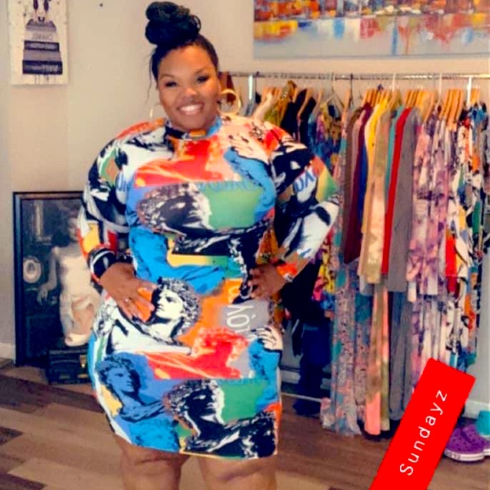 This multi color dress is a must have you can wear it many places..